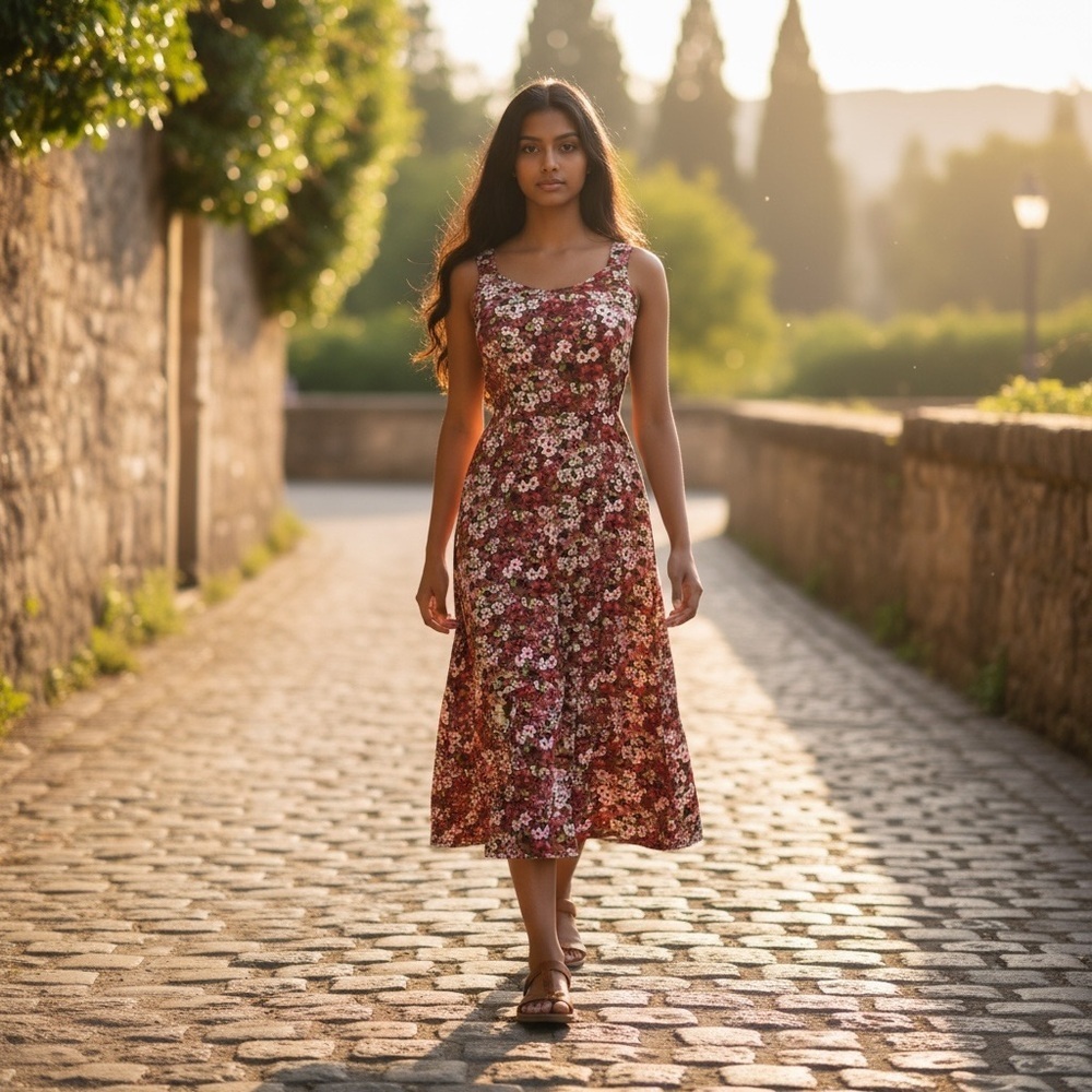 Vero Moda Red and White Sleeveless Sundress